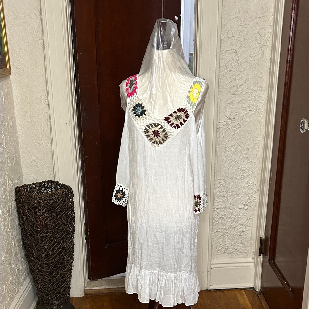 White Embroidered Women's Dress